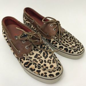 Women’s leopard cheetah loafers boat shoes
